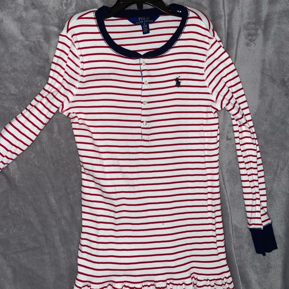 Polo Ralph Lauren  red ,white & blue stripe little girl dress size 8/10 (medium)